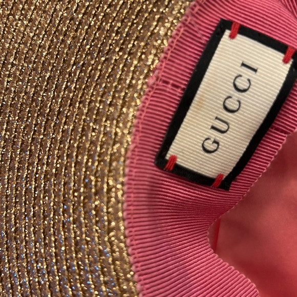 GUCCI SMALL
Grosgrain-trimmed glittered straw hat - Picture 6 of 7